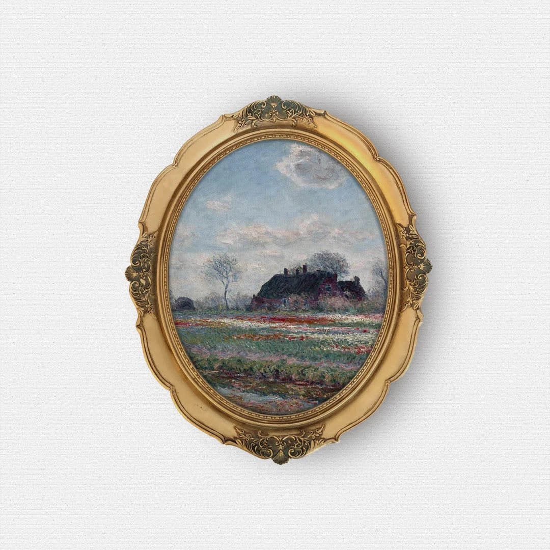 Oval Unframed Art Print, Vintage Landscape Painting, Round Farmhouse Art Print, Unframed Print - ... | Etsy (US)