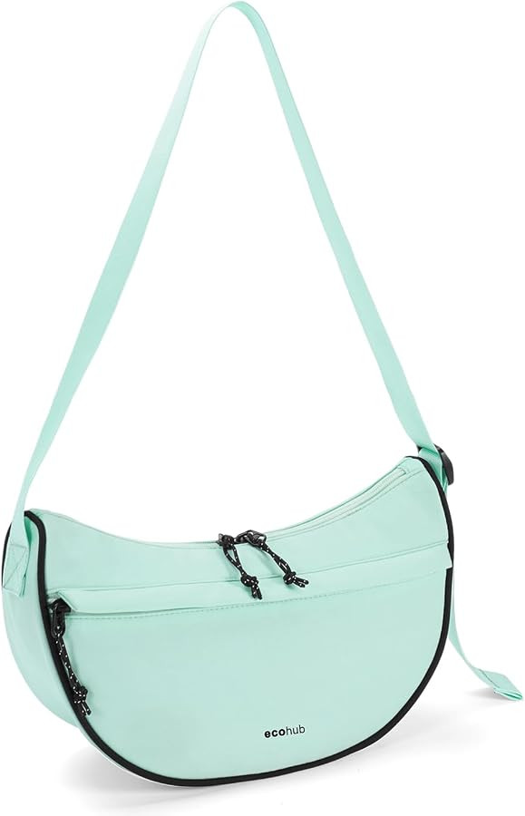 ECOHUB Anti Theft Crossbody Bag for Women & Men, Lightweight Nylon Crescent Shoulder Bag with RFI... | Amazon (US)