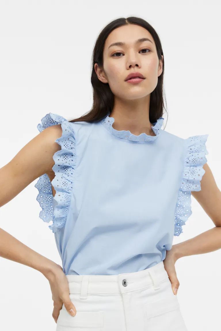 Blouse with Eyelet Embroidery | H&M (US + CA)
