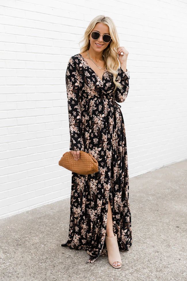 Soundtrack Of Us Black Floral Maxi Dress | The Pink Lily Boutique