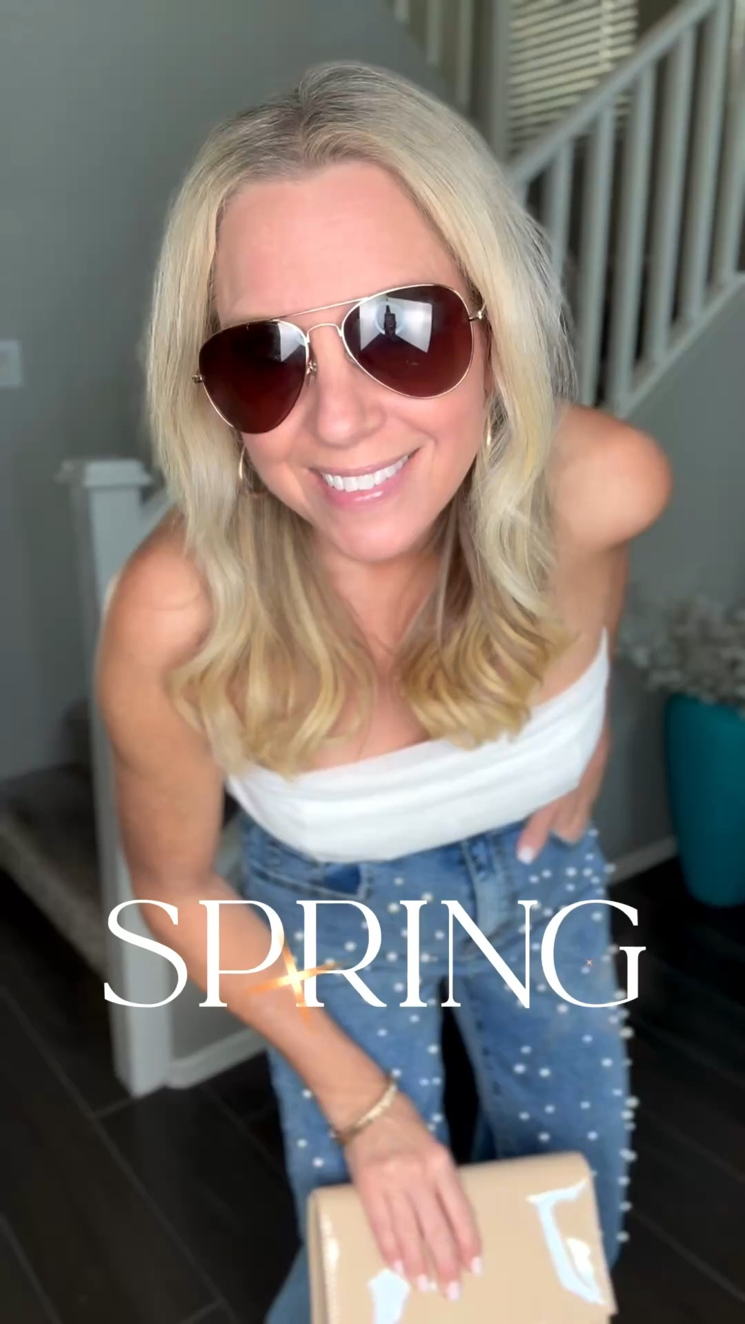 2 Spring Date Night Looks…which one do you love most??

Wearing size S pearl jeans, S white ruched zip up top, M black top sized up x1), 2/26 embellishmented cuff wide leg jeans, & 7 in both sandal heels. 