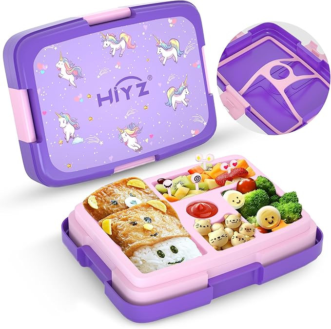 HiYZ Unicorn Bento Box for Kids, Kids Lunch Box with 5-Compartment, Kids Bento Lunch Box for Ages... | Amazon (US)