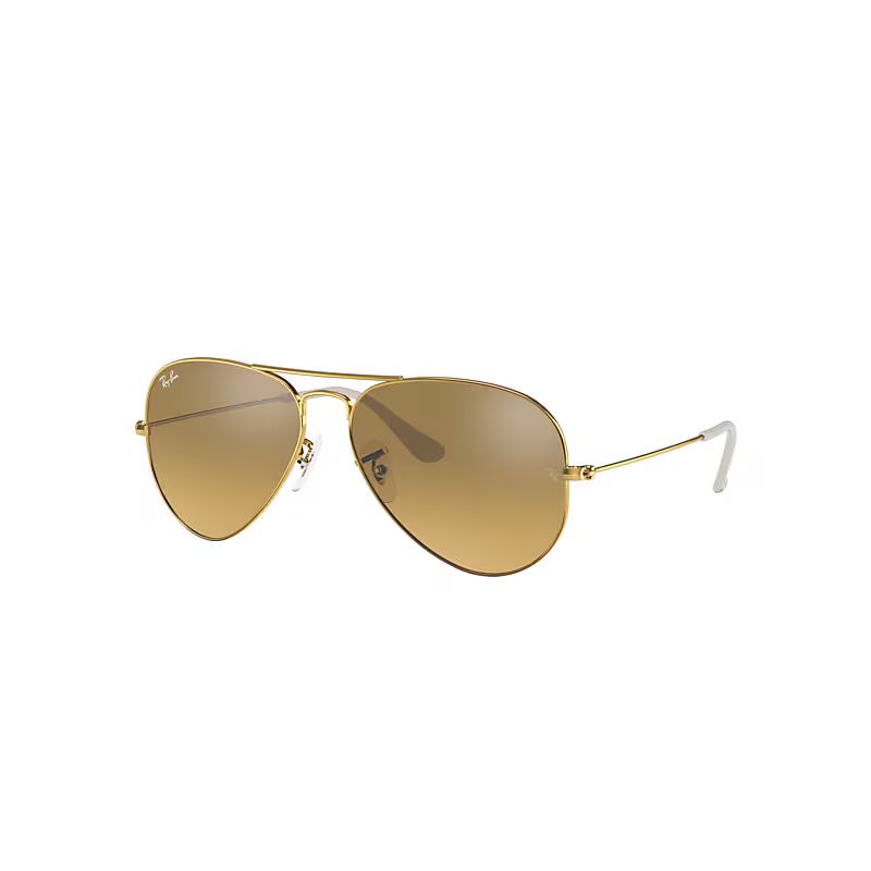 Ray-Ban Aviator Gradient Sunglasses Gold Frame Brown Lenses 55-14 | Ray-Ban (US)