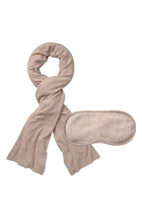 E Marie Travel Blanket and Eye Mask in Heather Nude at Nordstrom | Nordstrom