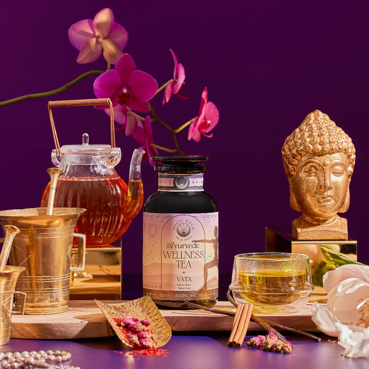 Vata: Caffeine-Free Saffron-Rose Spice Tea | Club Magic Hour