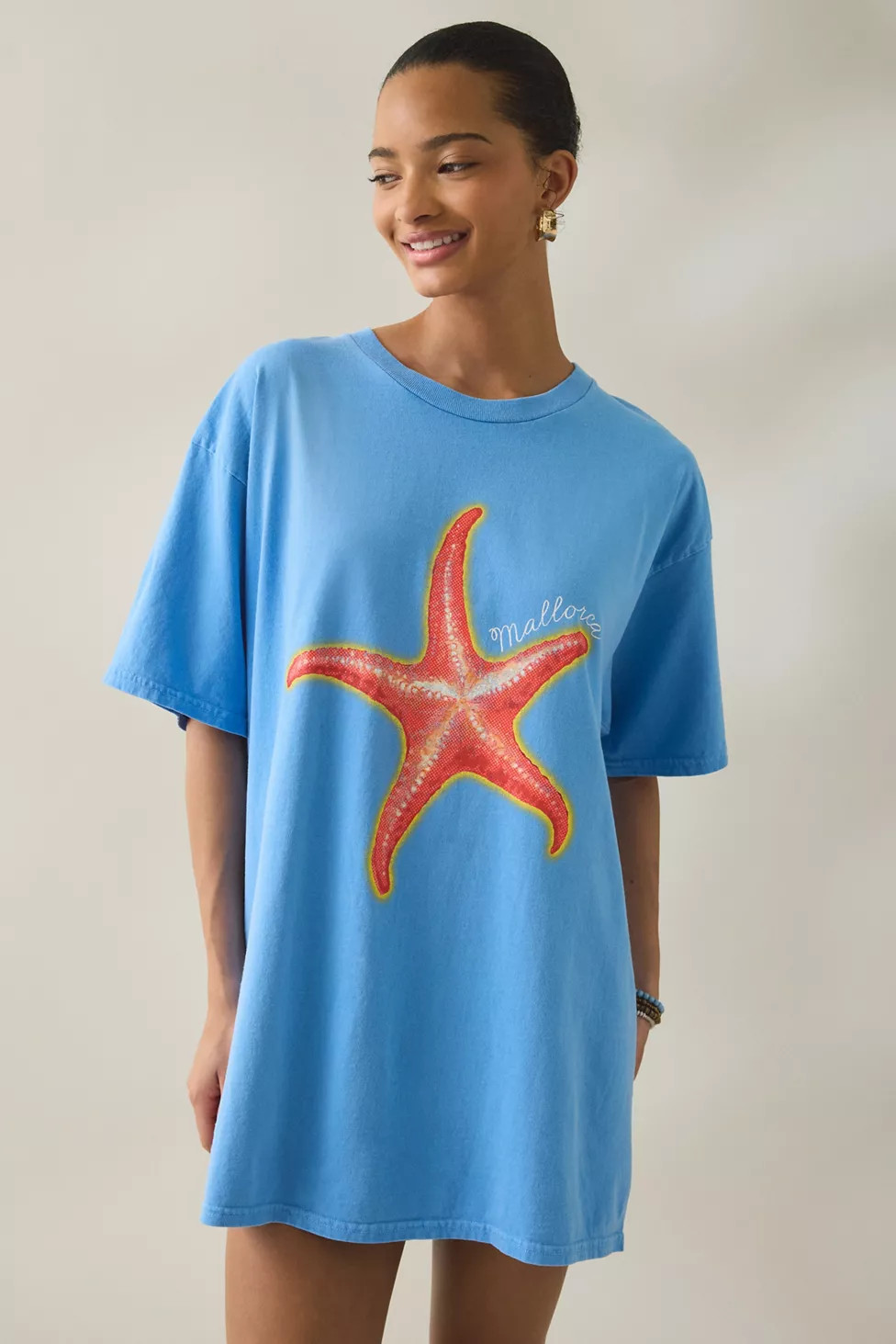 Mallorca Starfish Graphic Oversized T-Shirt Dress | Urban Outfitters (US and RoW)