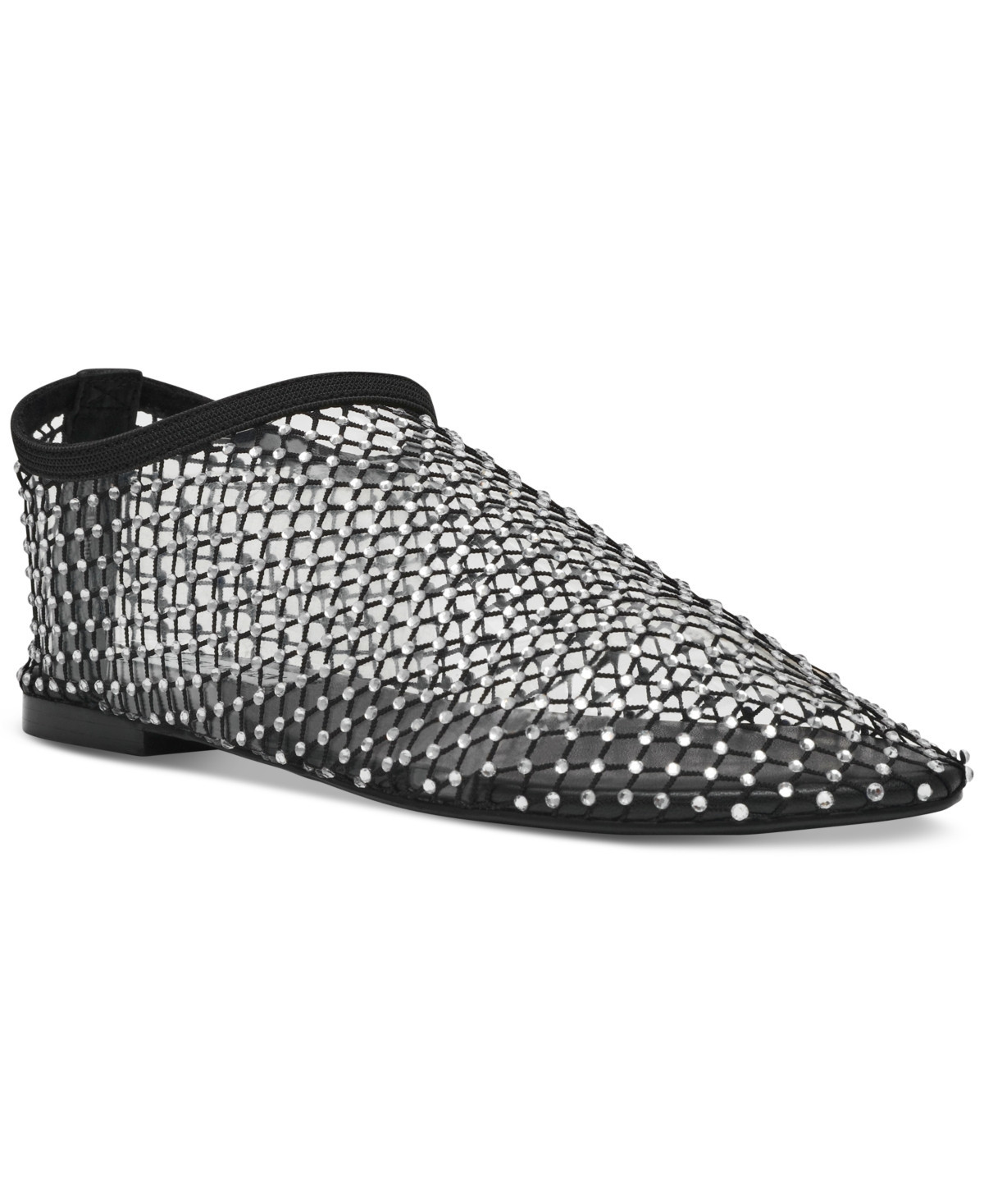 Steve Madden Women's Mino Mesh Rhinestone Flats - Black/Rhinestone | Macy's