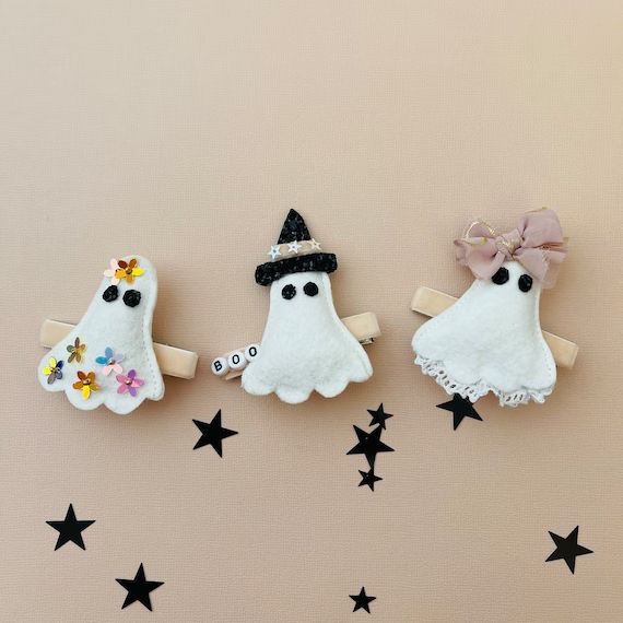 Ghost Hair Clips Hey Boo Ghost Parade Toddler Halloween Hair - Etsy | Etsy (US)