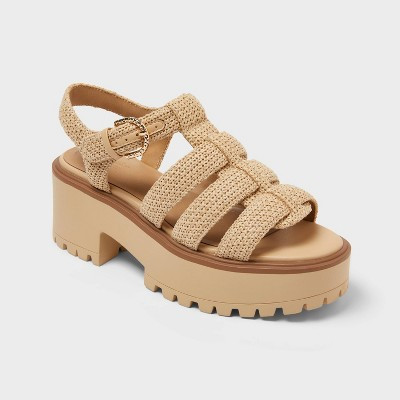 Women’s Lucille Heels with Memory Foam Insole - Universal Thread™ 8.5 Natural | Target