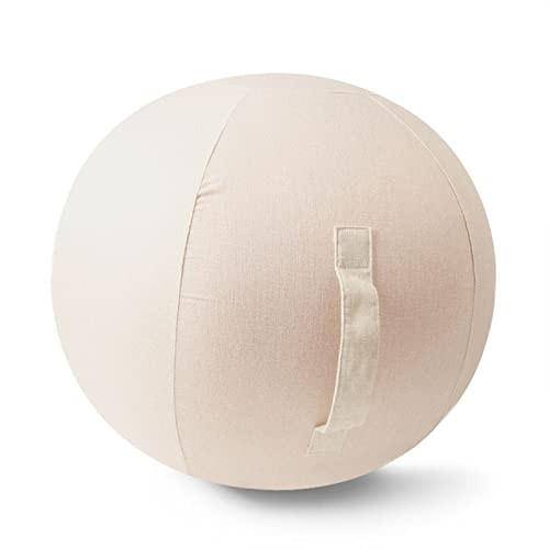 Yoga Ball Cover, Dustproof Sitting Ball Cover with Carry Handle, Foldable Exercise Ball Cover for Birthing Ball, Stability Ball, Fitness Ball, Balance Ball Accessories (Without Ball),Beige,55cm/21.7in | Amazon (US)