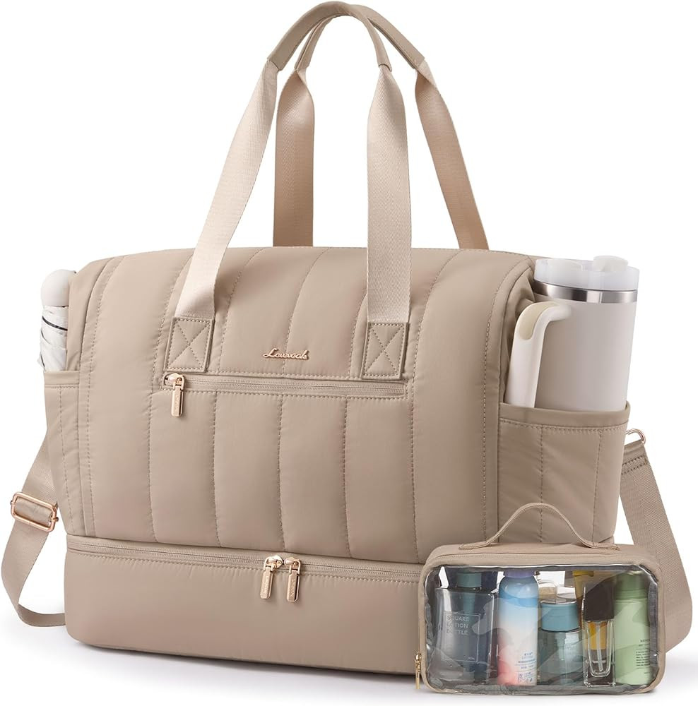 LOVEVOOK Travel Duffle Bag,Puffer Weekender Bags For Women with Shoe Compartment,42L Carry On Duf... | Amazon (US)