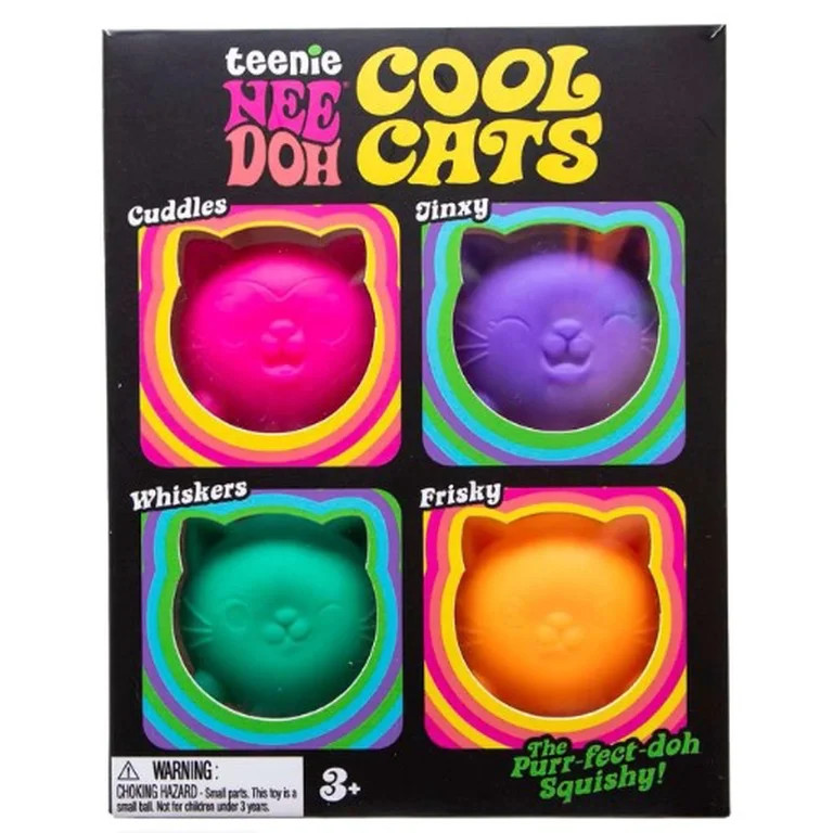 NEE DOH TEENIE COOL CATS 4-PACK STRESS BALL [4 KITTENS (CUDDLES, JINXY, WHISKERS, FRISKY)] | Walmart (US)