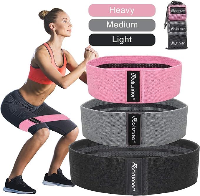 Coolrunner Fabric Hip Resistance Bands, Booty Bands for Women and Men, Workout Loop Exercise Band... | Amazon (US)