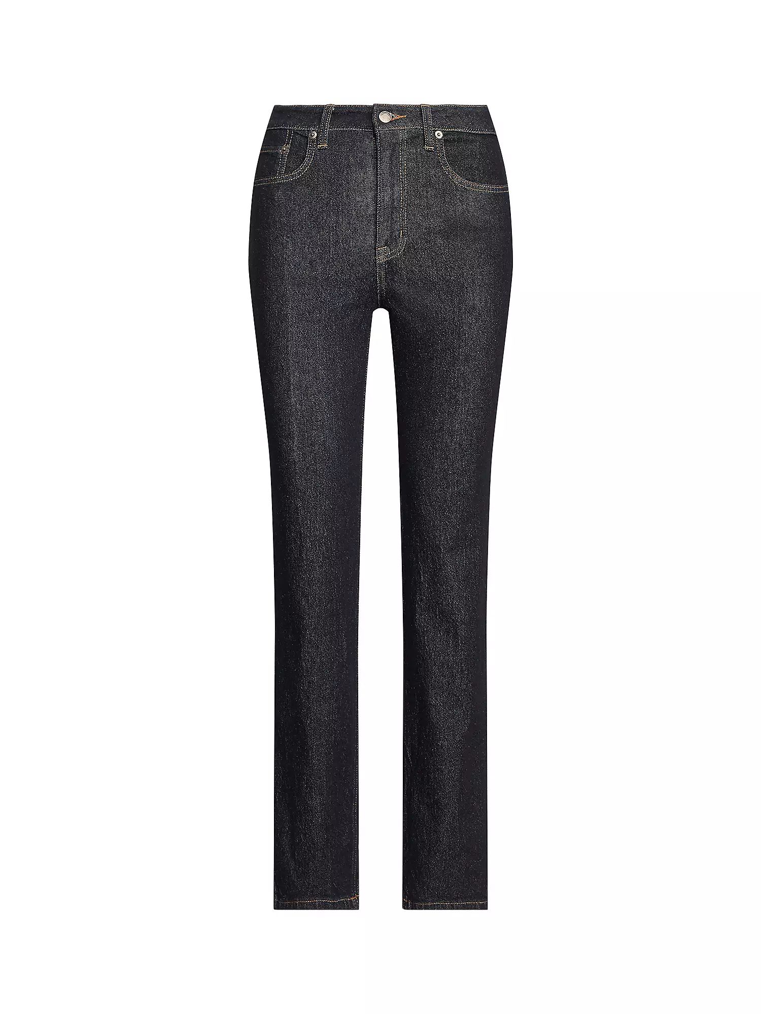Ralph Lauren Comfort Stretch High Rise Straight Cut Jeans, Rinse Wash Denim | John Lewis (UK)