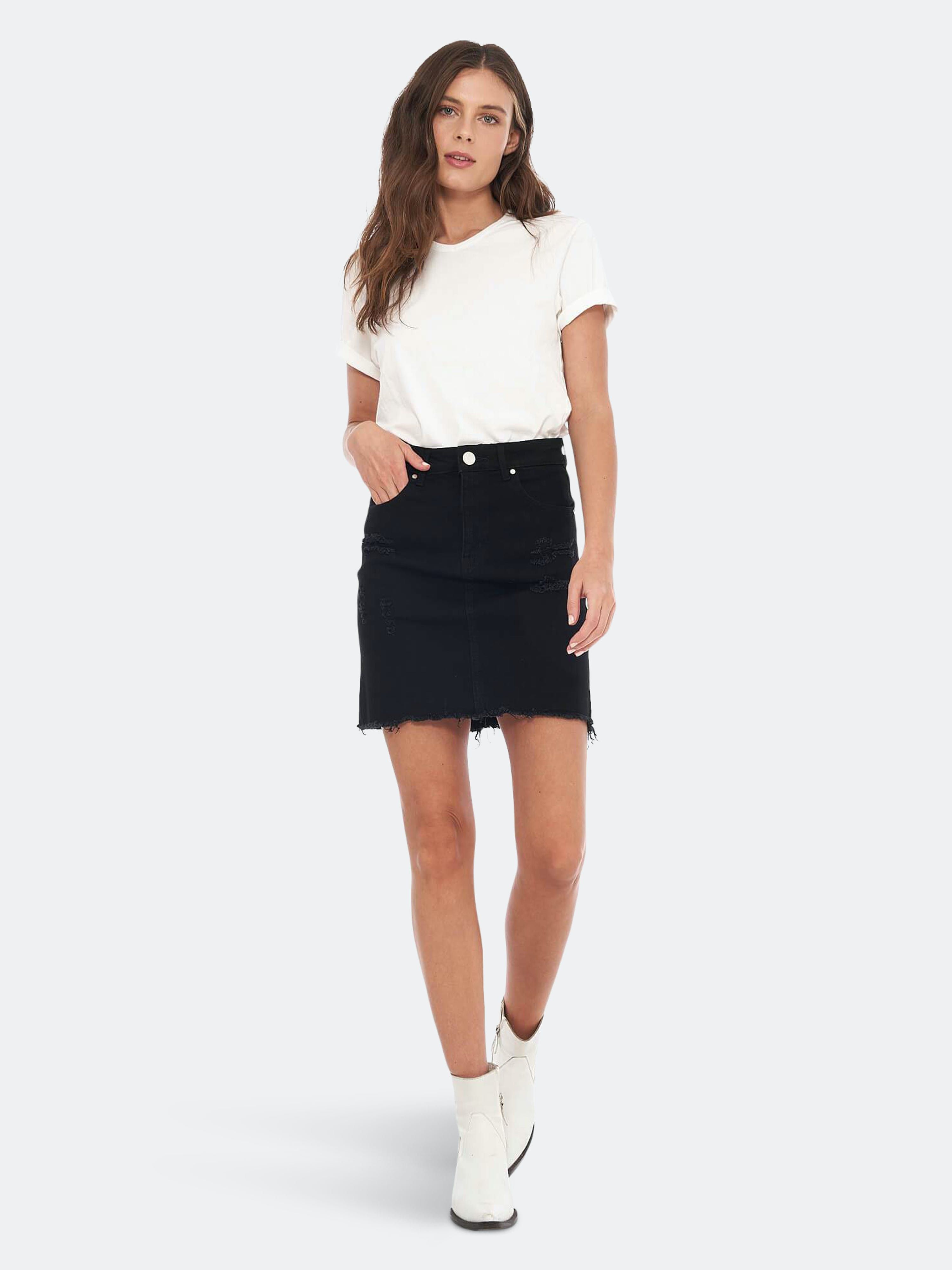 Kendall Raw Edge Black Skirt - XS - Also in: L, S, M, XL | Verishop