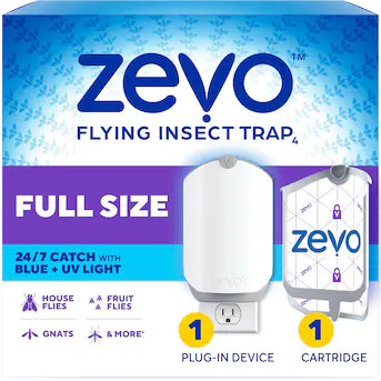 Zevo Flying Insect Trap (1 Plug-In Base + 1 Cartridge ) UV light Glue Insect Trap | Lowe's