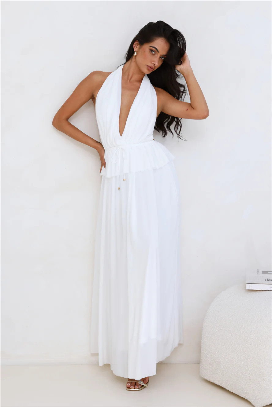 Love From Rosalie Halter Maxi Dress White | Hello Molly (US)