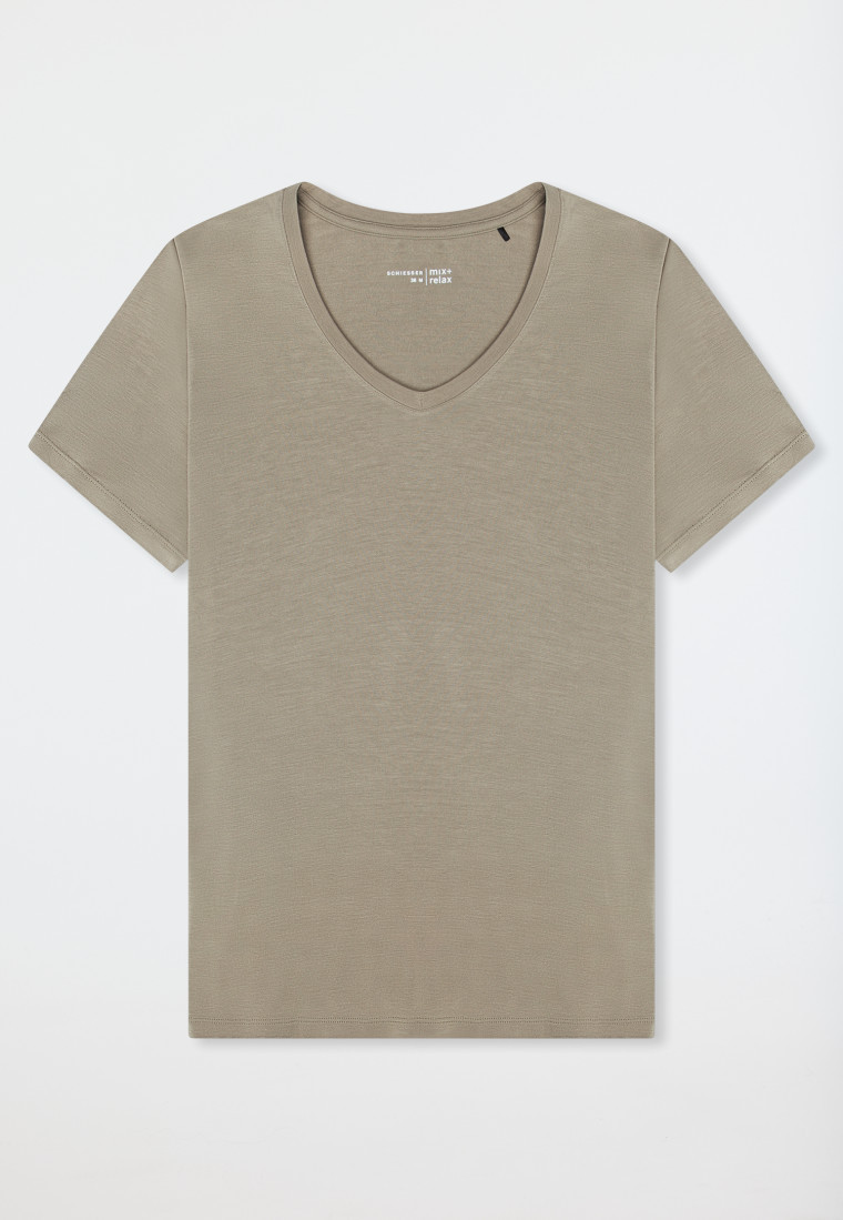 Shirt kurzarm V-Ausschnitt jade - Mix+Relax | SCHIESSER | schiesser.com DE