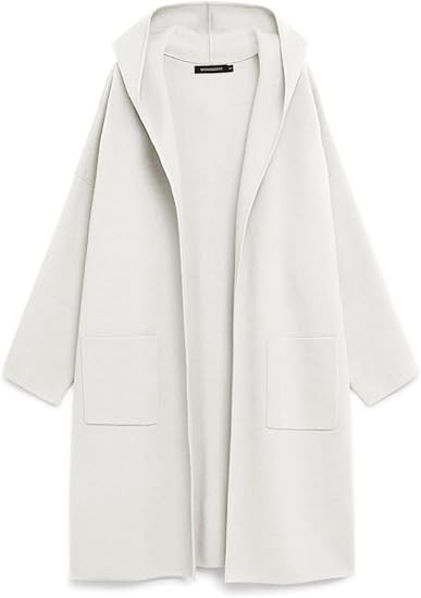 MEROKEETY Long Hooded Cardigan Sweaters for Women Oversized Open Front Coatigan Lady Jacket Coat ... | Amazon (US)