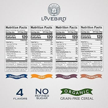 Lovebird Organic Cereal That Actually Tastes Good - 100% Real Food & Healthy Gluten Free Cereal, ... | Amazon (US)