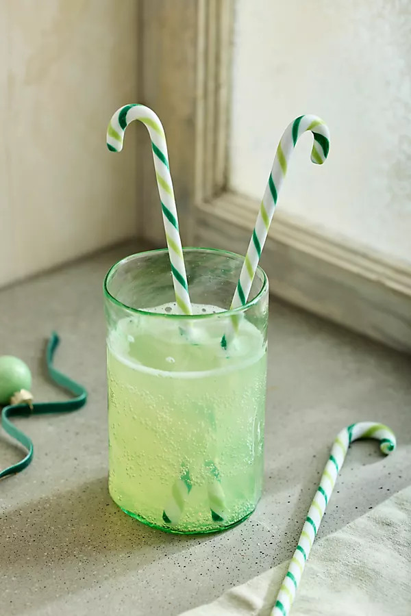 Green Candy Cane Drink Stirrers, Set of 4 | Anthropologie (US)