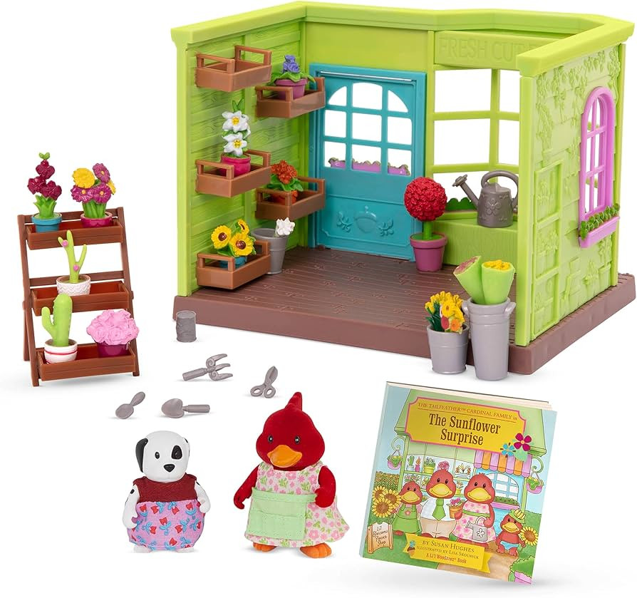 Li'l Woodzeez – Li'l Petals Flower Shop – 29 Pieces Dollhouse Playset with 2 Posable Figures ... | Amazon (CA)