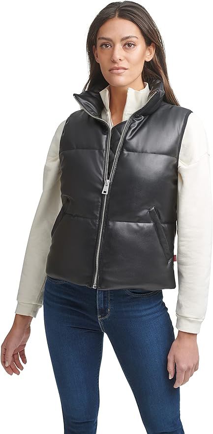 Levi's Women's Quilted Faux Leather Puffer Vest (Standard & Plus Sizes) | Amazon (US)
