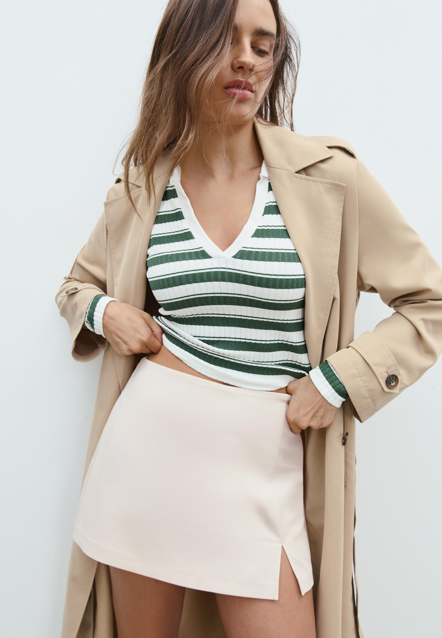 Skort with side slit - Women's fashion | Stradivarius United Kingdom | Stradivarius (UK)