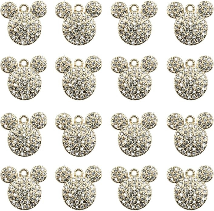 16-Pcs Crystal Jewelry Making Charms Silver Pendant Charm For Women Making Jewelry Crafts Rhinest... | Amazon (US)