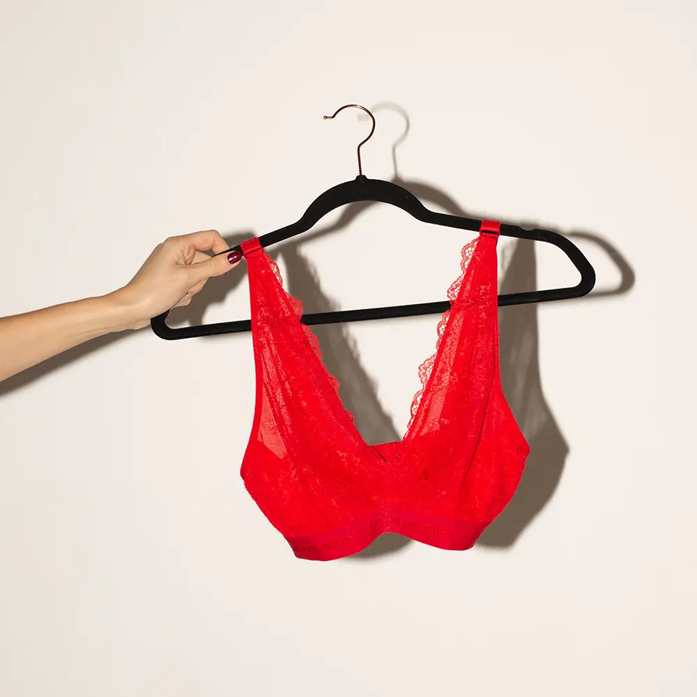 The Picot Lace Fuller Cup Bra, Cherry Red - Lemonade Dolls | Lemonade Dolls