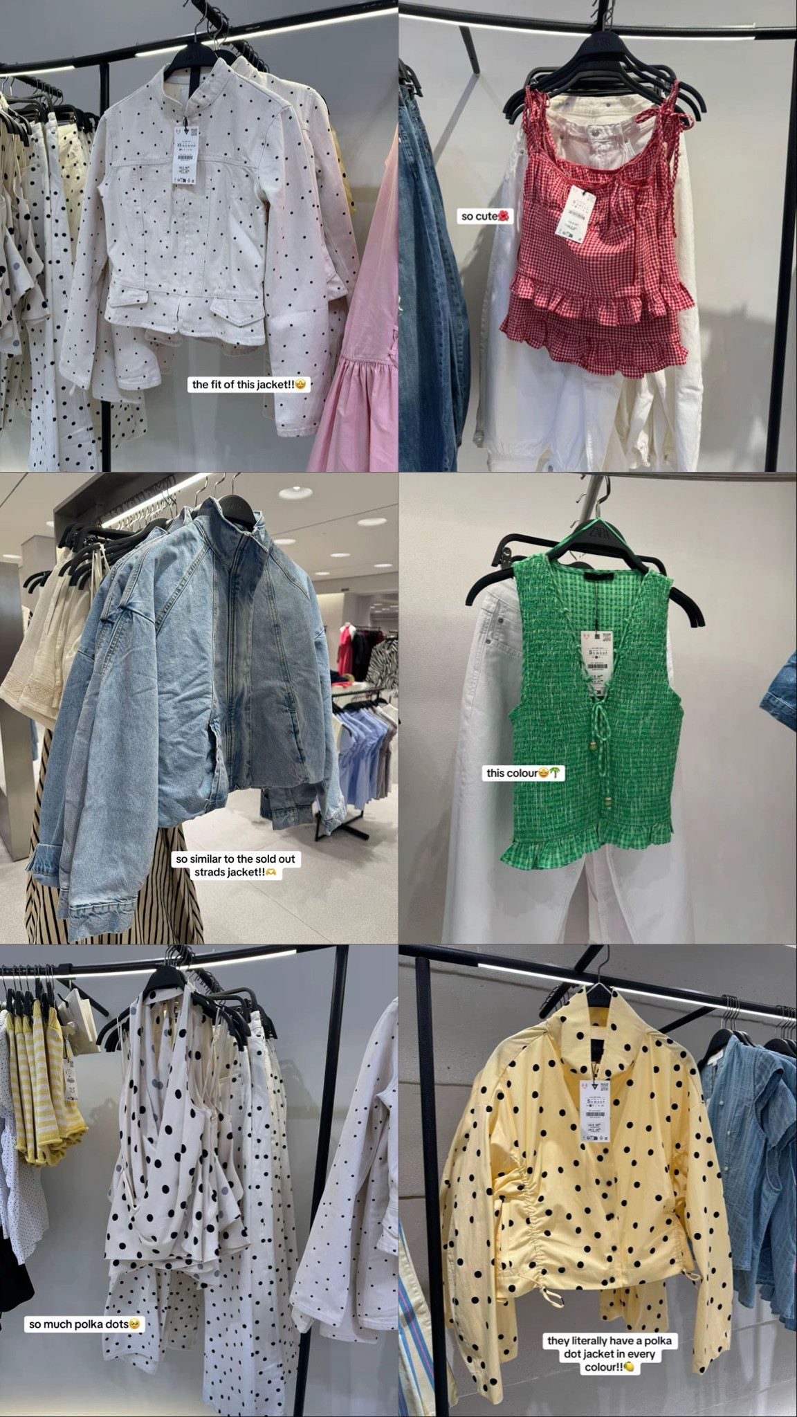 new in zara links!!🍋

spring summer jacket top outfit inspo crop top polka dot mono spot trending yellow green red Pinterest 

#LTKuk #LTKsummer #LTKspring