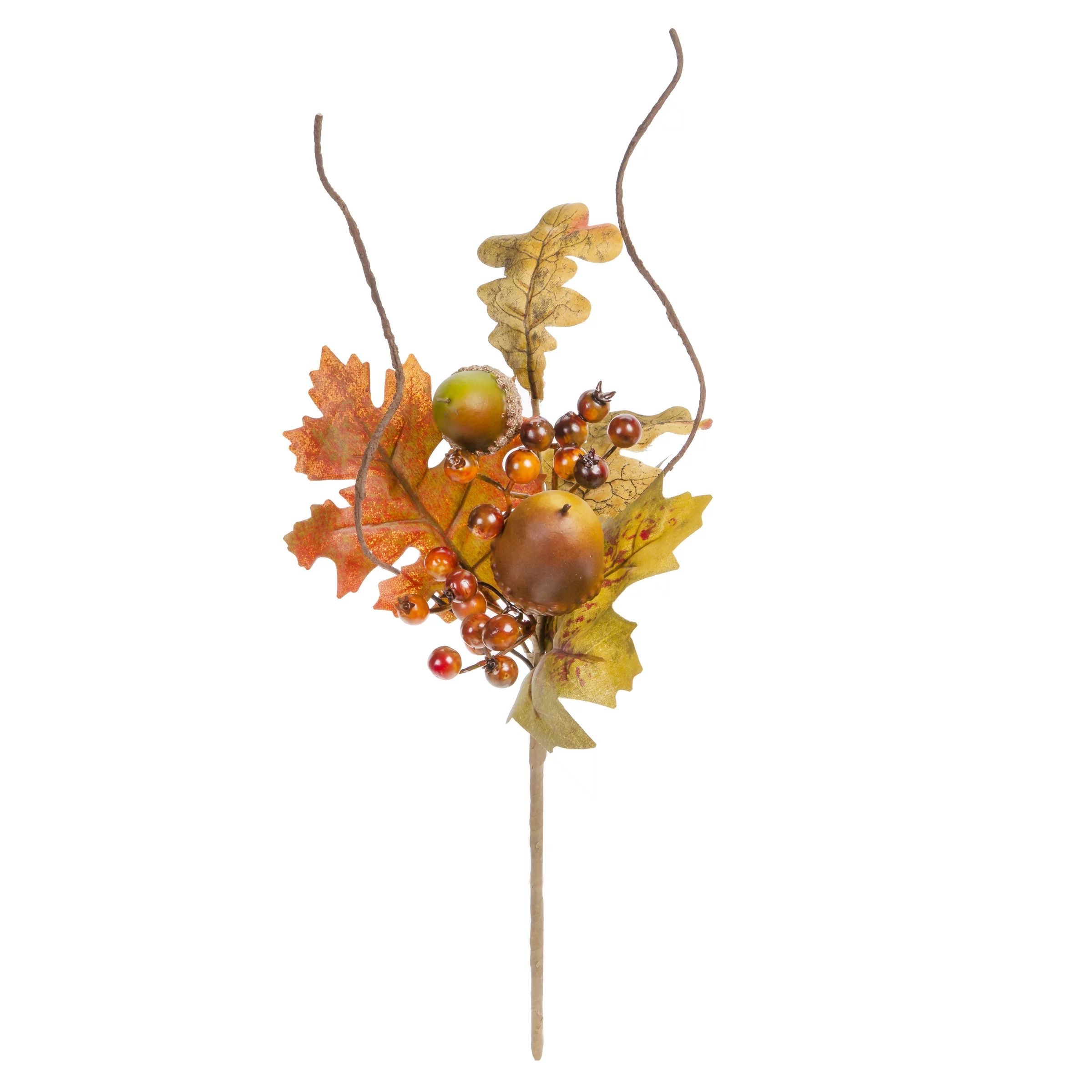 Darice Fall Floral Maple Leaf Pick with Acorns and  Berries Fall Colors | Walmart (US)