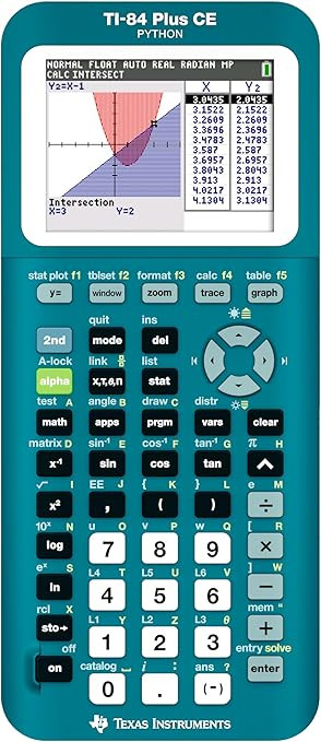 TI-84 Plus CE Graphing Calculator, Trinomial Teal | Amazon (US)