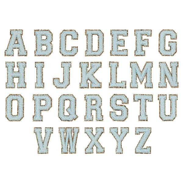 Sky Glitter Varsity Letter Patches | Stoney Clover Lane
