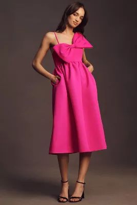 Sachin & Babi Sloane Asymmetrical Bow A-Line Midi Dress | Anthropologie (US)