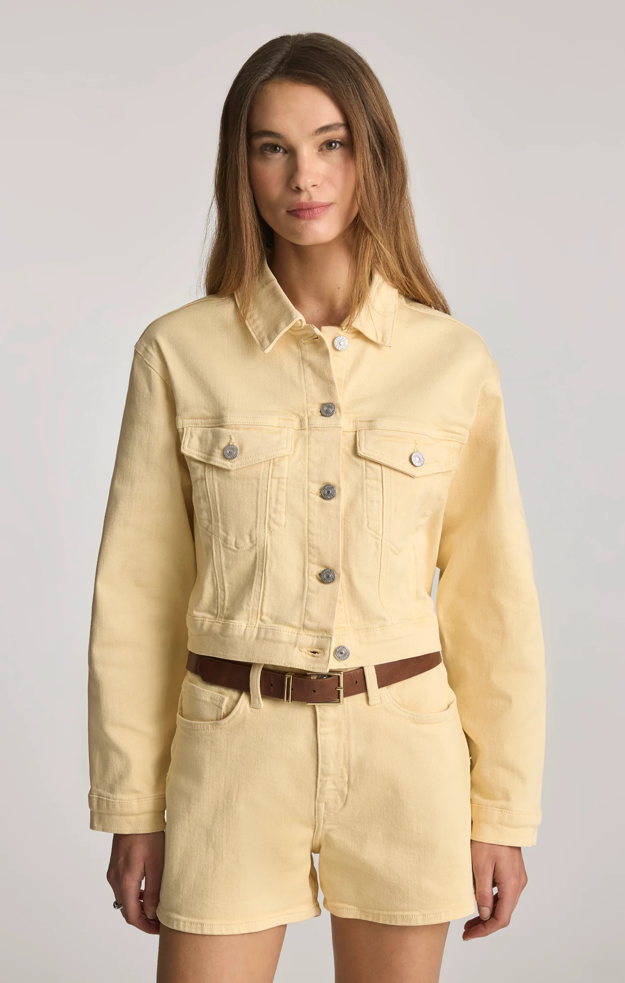 Mavi Women's Harmony Denim Jacket In Faded Lemon Denim | Mavi CA