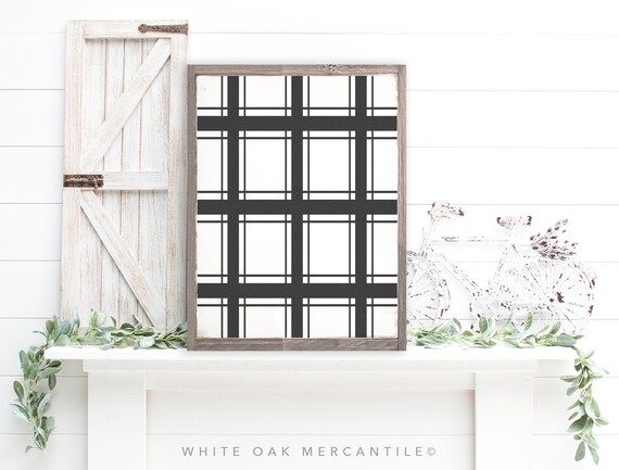 Plaid Sign, Accent Sign, Layering Sign, Farmhouse Sign, Farmhouse Decor, Modern Farmhouse Wall De... | Etsy (US)