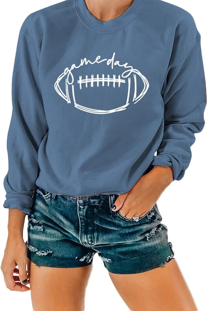 NEXLOMOS Women Crewneck Long Sleeve Football Game Day Sweatshirts | Amazon (US)