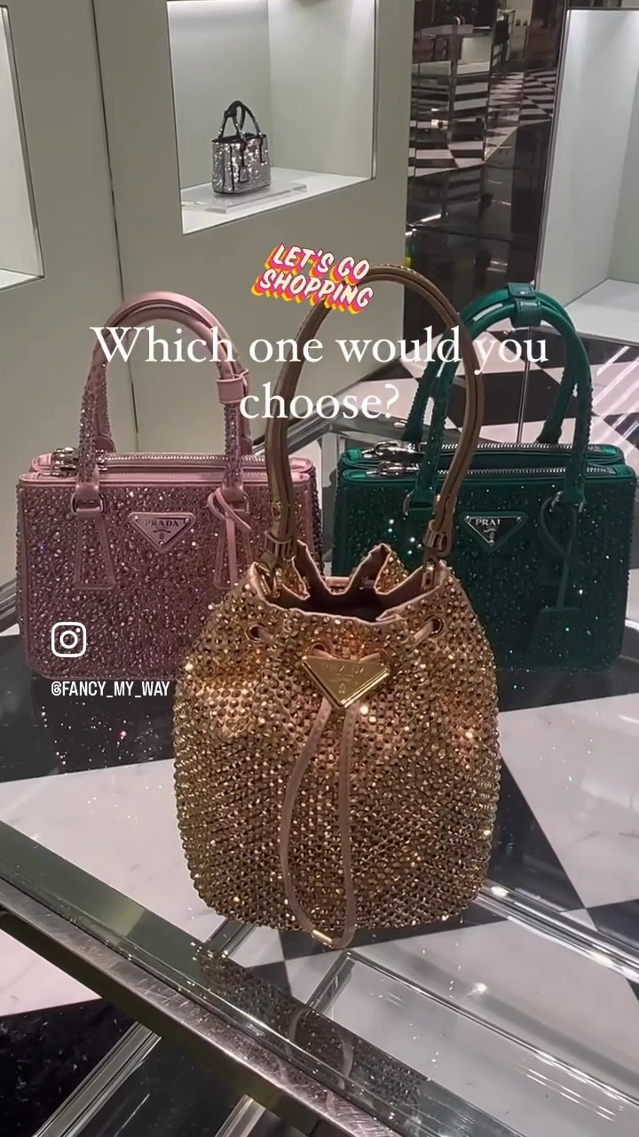 Let’s Go Shopping in Las Vegas! Which crystal Prada Handbag is your favorite? 

#LTKOver40 #LTKItBag #LTKStyleTip