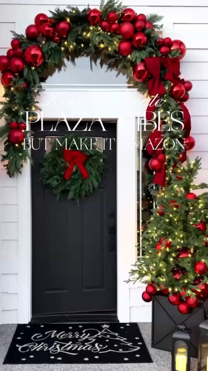 ✨CLASSIC HOLIDAY FRONT PORCH✨ Our entryway is officially dressed for the season — rich red bows, lush garlands, and twinkling lights that create the perfect warm welcome. I love how timeless and festive this look feels — it’s the kind of holiday charm that never goes out of style.
#TheHillaryStyle #Amazon #AmazonHome #HolidayDecor #FestivePorch #ChristmasDecor #FrontPorchGoals #HolidayInspo #ClassicChristmas #CozyHomeVibes #ElegantHolidayStyle #AffordableLuxury #TimelessDecor #ChicOnABudget
 

 #LTKSeasonal #LTKOver40 #LTKStyleTip