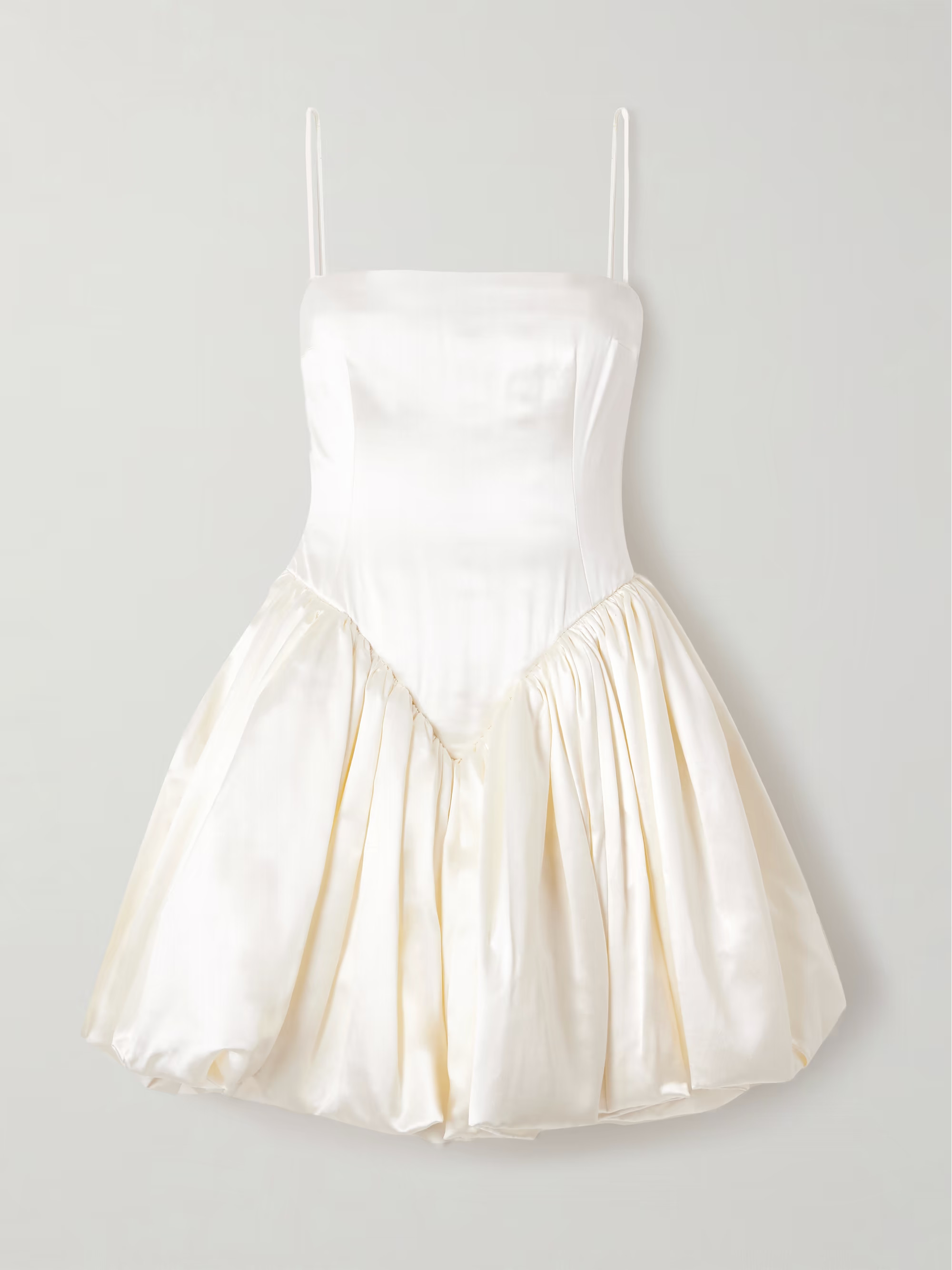 Bridie gathered silk and wool-blend satin bustier mini dress | NET-A-PORTER (US)