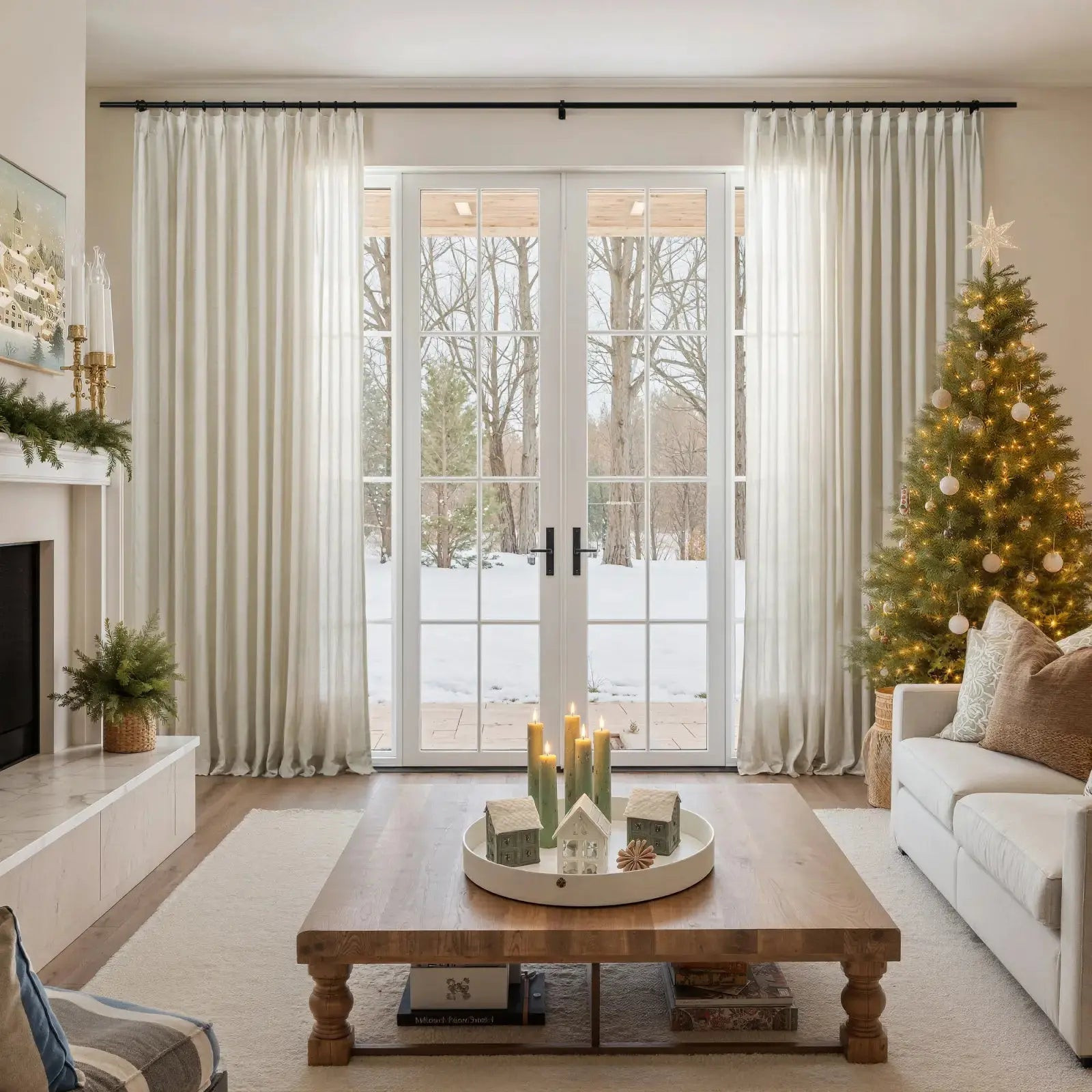 Flynn Airy Lightweight Sheer Curtain Pleated - Light Brown D87-4 | TWOPAGES