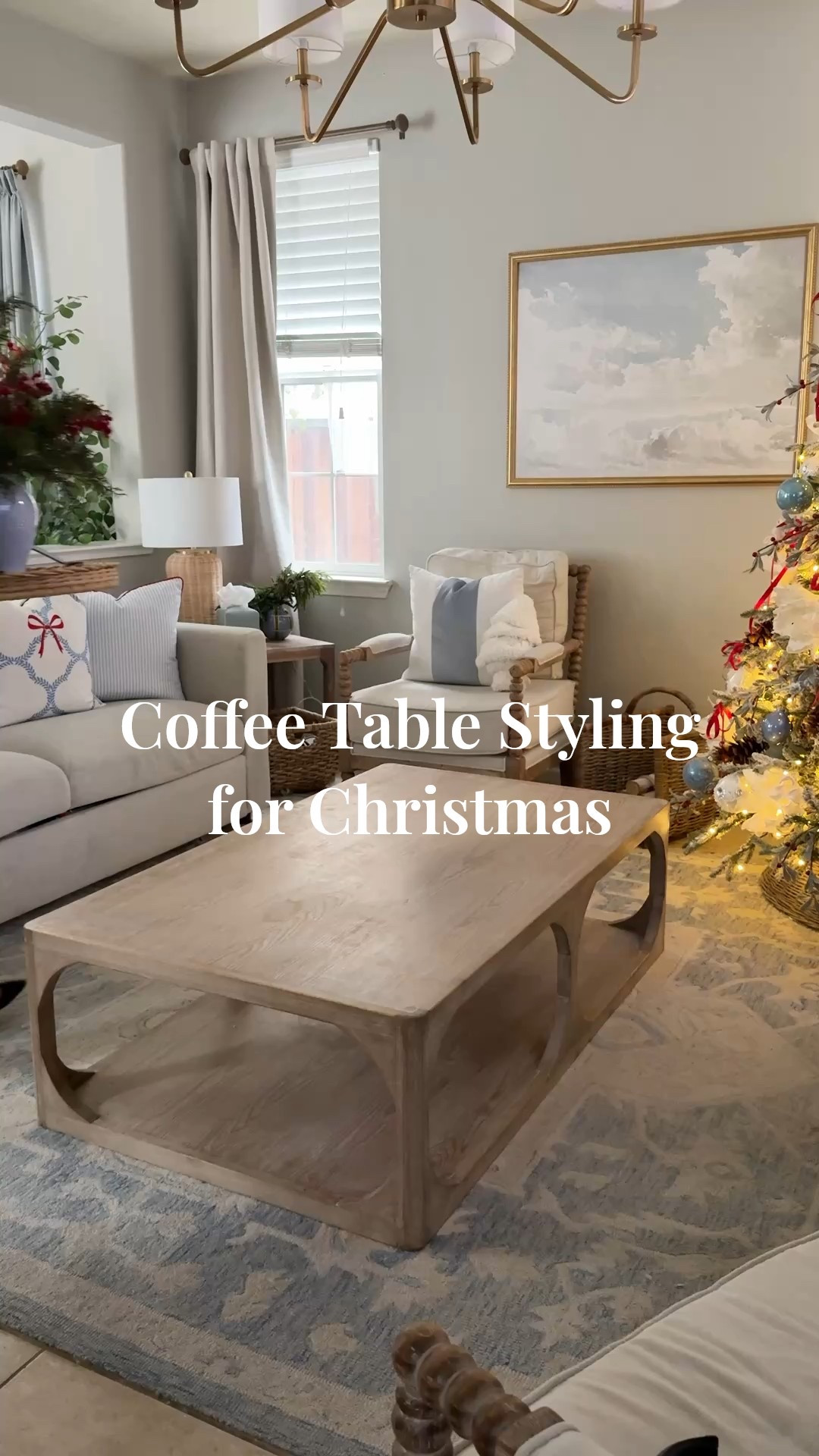 A little greenery, a little glow, and a whole lot of holiday charm ✨ The living room is officially Christmas-movie ready. 

#LTKHoliday #LTKHome #LTKSeasonal