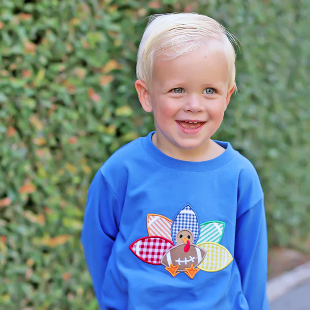 Turkey Football Royal Long Sleeve Shirt | Classic Whimsy