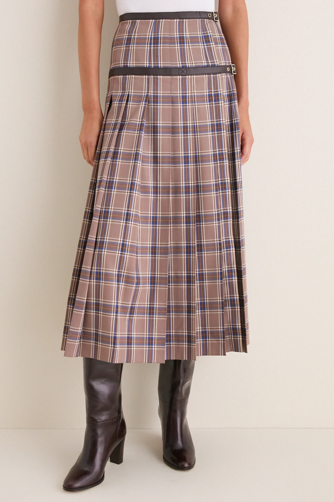Middleburg Plaid Middleton Buckle Midi Skirt | Tuckernuck (US)