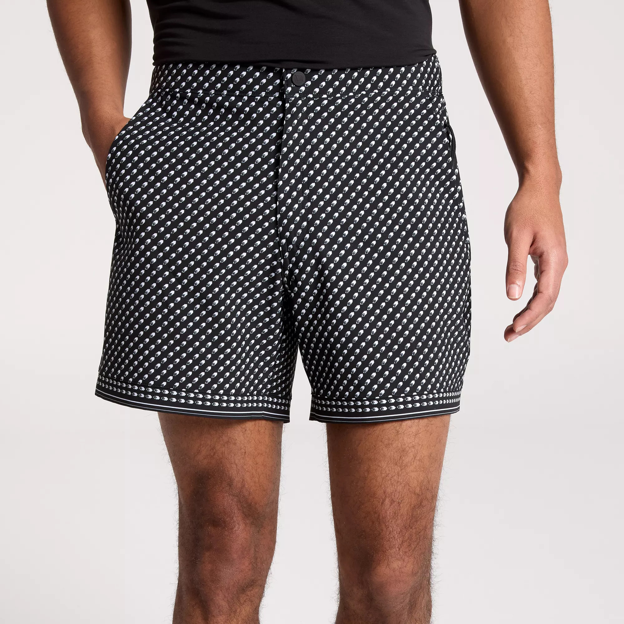 VRST Men's 6" Resort Short, XXL, Pure Black Print | Going Going Gone