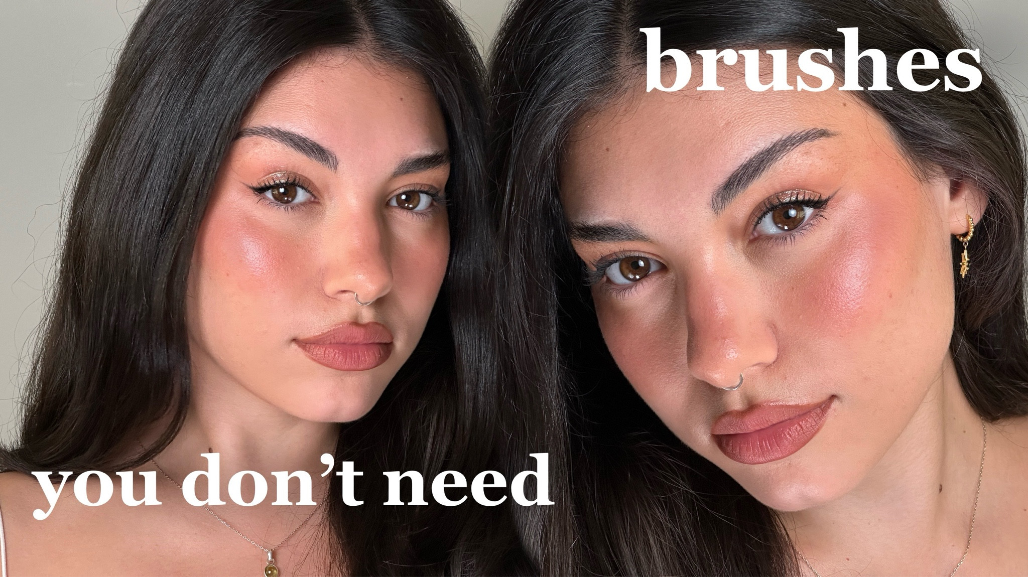 YT: full face of makeup just with a spongee