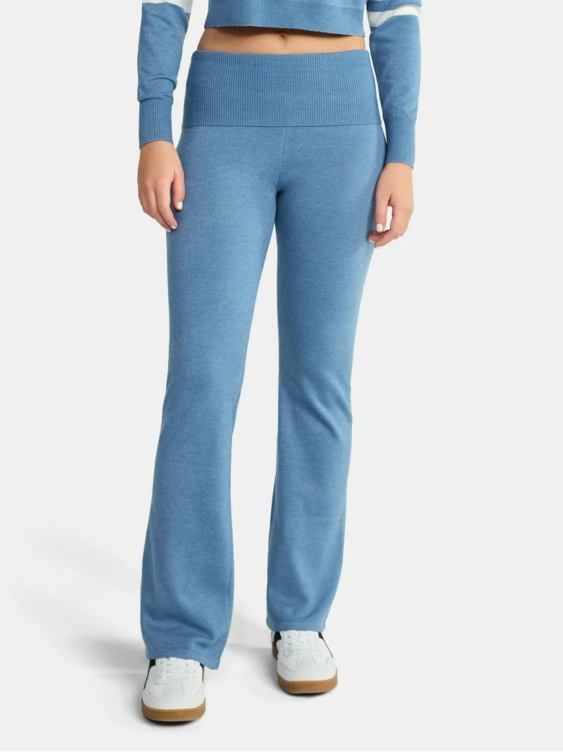 No Boundaries Flare Foldover Pants, 31'' Inseam, Women's | Walmart (US)