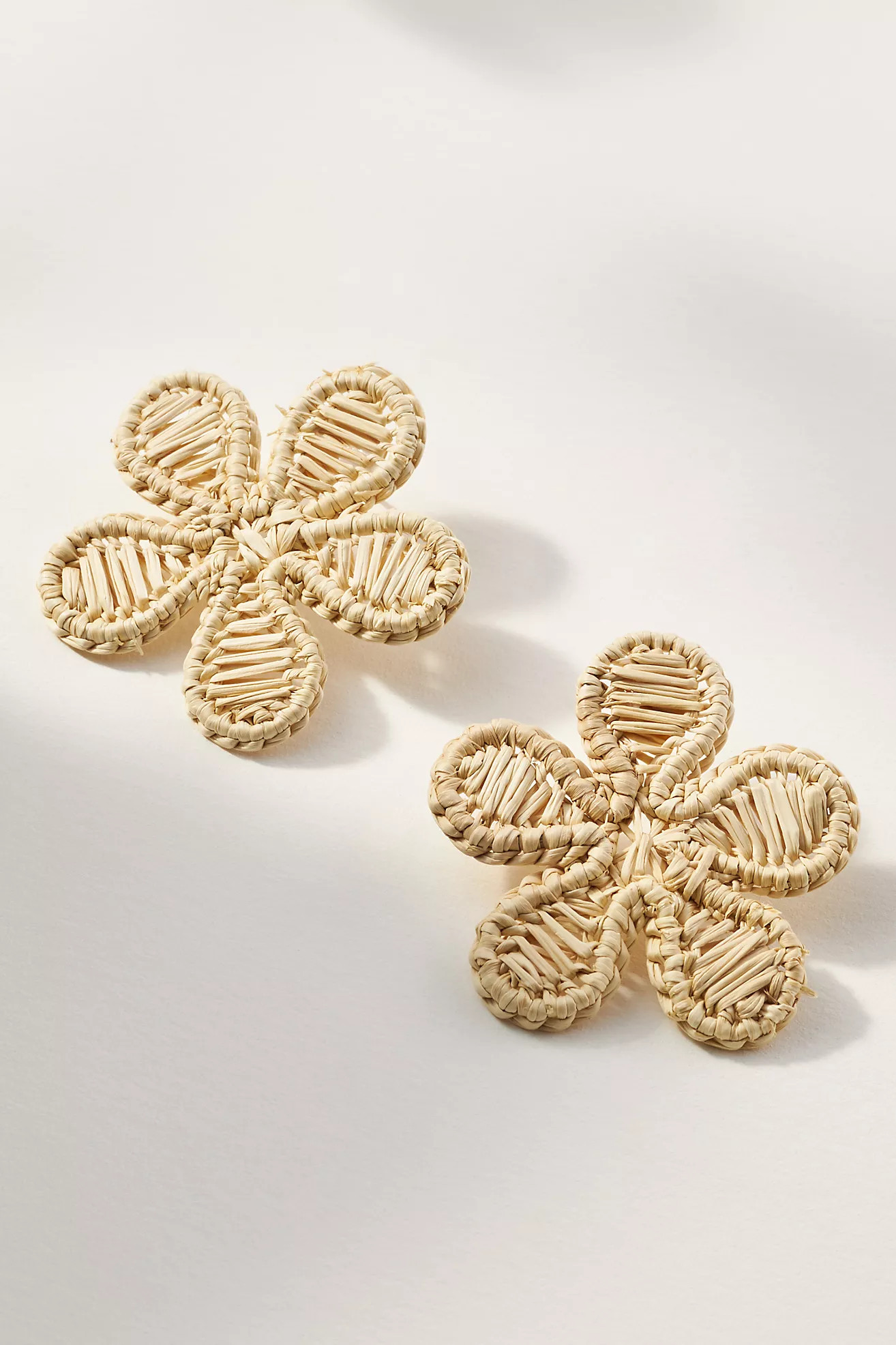 Neely Phelan Rattan Natural Flower Earrings | Anthropologie (US)