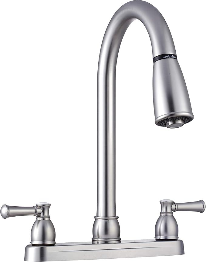 Dura Faucet DF-PK350L-SN RV Non-Metallic Two-Handle Pull-Down Kitchen Sink Faucet (Brushed Satin ... | Amazon (US)